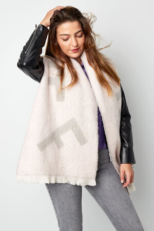 Sjaal met subtiele print - grijs h5 Afbeelding2